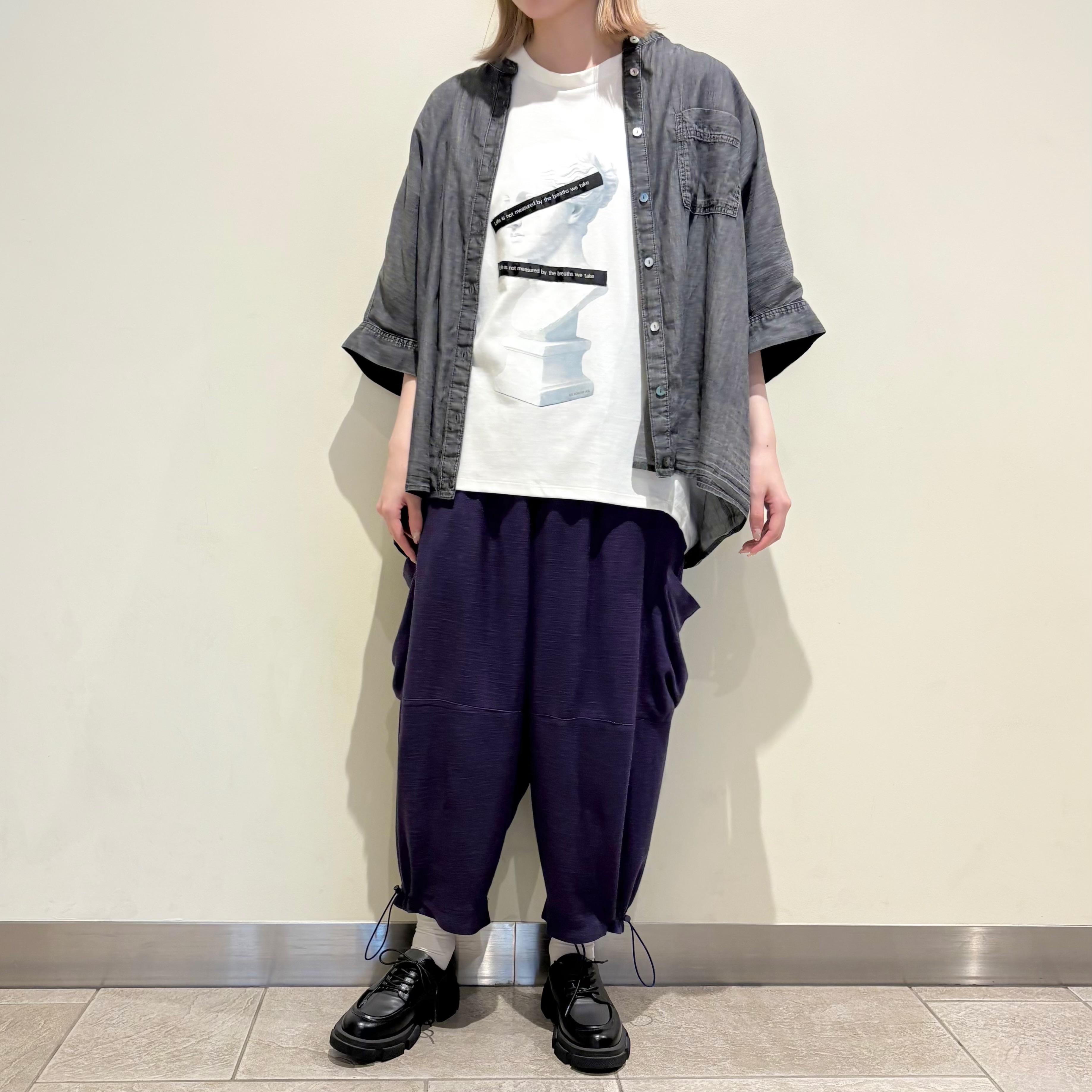 ミータケ様 リクエスト 2点 まとめ商品　ウノピゥウ Tシャツ Life is Tシャツ×ウスデニドルマンSH×アサっぽ落ち感ポケパン