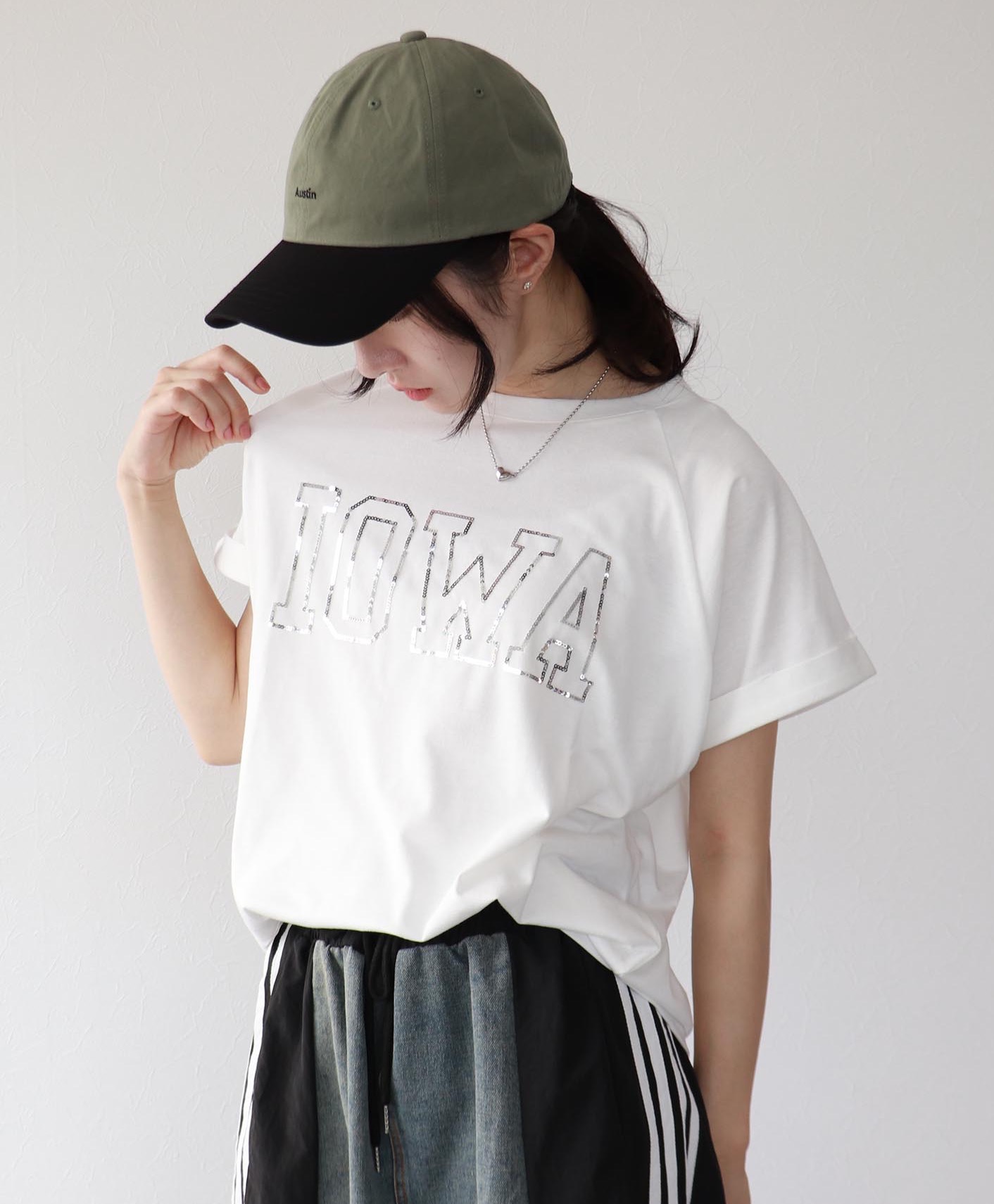 🍷スパンコールロゴドルマンTシャツ🍾｜スリーフォータイム