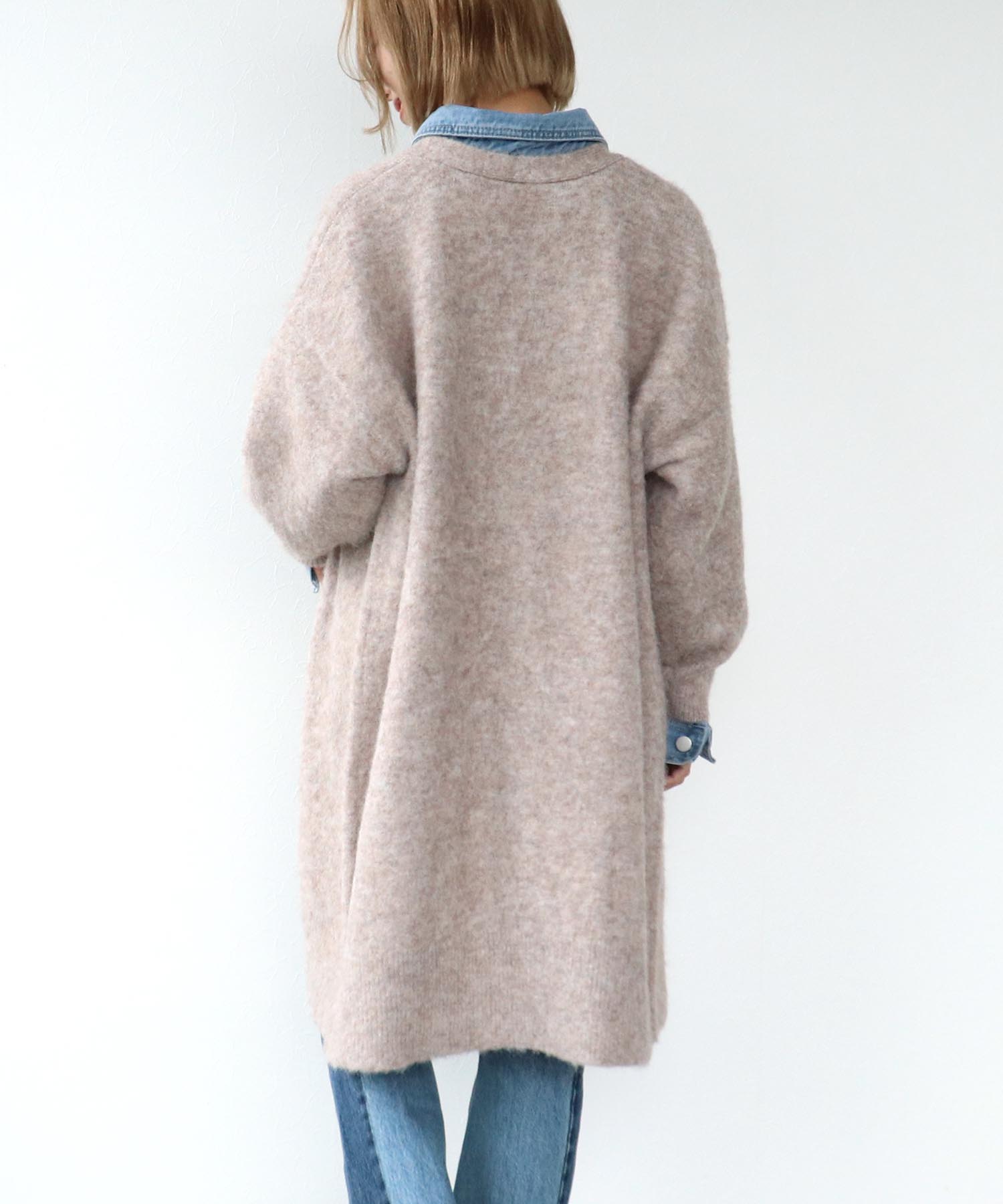 🩵ロゴプリントシャギーロングカーディガン 別注🩵｜スリーフォー